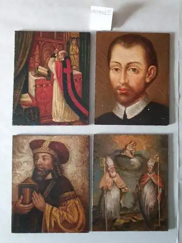 Holztafel: Konvolut : 10 Porträts : Kirchenväter : Heilige. 
