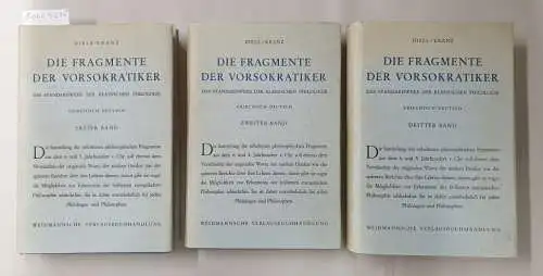 Diels, Hermann und Walther Kranz: Die Fragmente der Vorsokratiker, Griechisch und Deutsch von Hermann Diels. 
