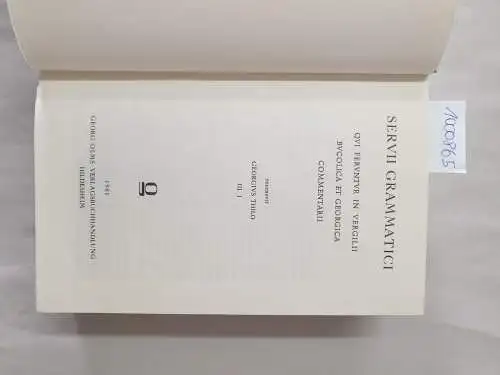 Maurus Servius HonoratusGeorg Thilo und Hermann Hagen (Hrsg.): Servii Grammatici Qui Feruntur In Vergilii Carmina Commentarii : Vol. III.1 und III.2 : in einem Band. 