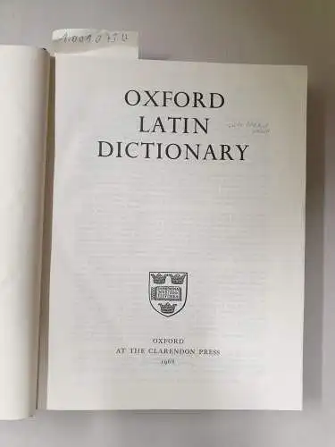 Oxford University Press: Oxford Latin Dictionary. 