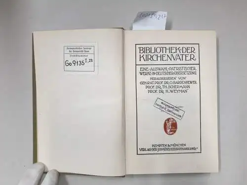 Bardenhewer / Weyman / Zellinger (Hrsg.): (Bd. I-VII komplett) Des Heiligen Kirchenlehrers Johannes Chrysostomus ausgewählte Schriften. 