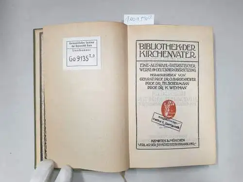Kleeba, Prof. Dr. E: Des Heiligen Irenäus (2 Bände). 