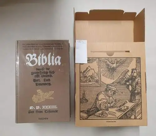 Füssel, Stephan [Hrsg.]: Die Luther-Bibel von 1534. 2 Bände mit Begleitheft. Faksimile, Reprint im Original-Karton
 Vollständiger Nachdruck. 