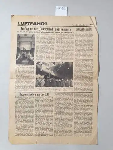 Pommerscher Zeitungsverlag: Pommersche Zeitung. 25. Januar 1935 : U-Boot-Flottille "Weddigen" in Sinemünde, Obergruppenführer Litzmann bei der SA. 