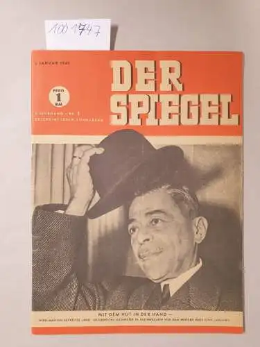 DER SPIEGEL: Der Spiegel 1. Jahrgang . Nr.1, 4. Januar 1947, Erstausgabe der ersten Nummer !!. 
