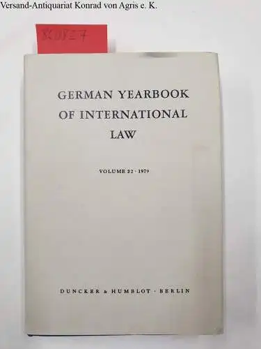 Laun, Rudolf, Hermann von Mangoldt Jost Delbrück a. o: German Yearbook of International Law. Jahrbuch für Internationales Recht. Vol. 22 (1979). 