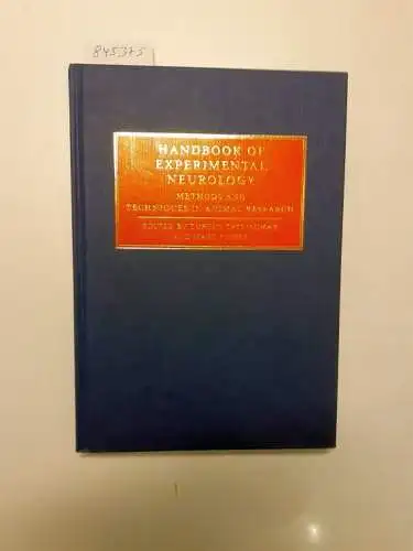 Tatlisumak (Hrsg.), Turgut and Marc Fisher: Handbook of Experimental Neurology : Methods and Techniques in Animal Research. 