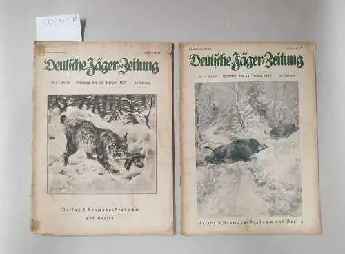 Deutsche Jäger- Zeitung: Deutsche Jäger-Zeitung , Konvolut des Jahres 1928 : 2 Hefte. 