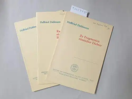 Dahlmann, Hellfried: Zu Fragmenten römischer Dichter I-III. 