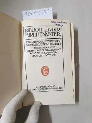 Bardenhewer (Hrsg.), O: Bibliothek der Kirchenväter - Tertullians Ausgewählte Schriften (Band 1+2 komplett). 