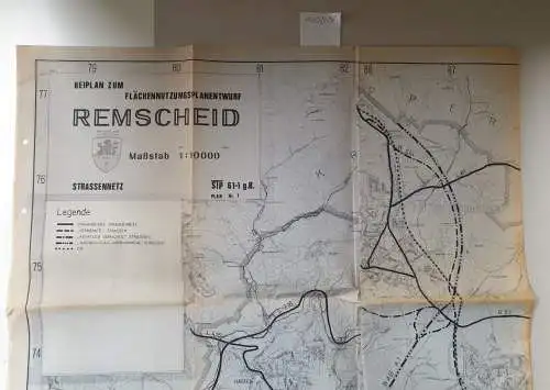 Landkarte: Remscheid : beiplan zum Flächenntuzungsplanentwurf Maßstabe 1: 10000, Strassennetz 1985. 
