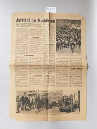 Michael, Wochenschrift junger deutscher Katholiken: Michael : Wochenschrift junger deutscher Katholiken, Nr. 36. 2. Juni 1953 : Aufstand der Machtlosen. 