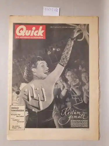Quick: Quick: Die Aktuelle Illustrierte , 15. Februar 1953, Nr.7 Jahrgang 6 : Karnevals-Nummer 
 Spionage-Fall Maria Knuth. 