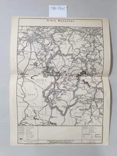 Landkarte: Karte Kreis Monschau 1: 200000, Stand 1.6.49. 
