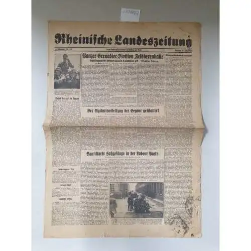 Rheinische Landeszeitung: Rheinische Landeszeitung, 21. Juni 1943, 14. Jahrgang, Nr. 169 : PzGren.-Div. "Feldherrnhalle", Britische Luftkampfmittel. 
