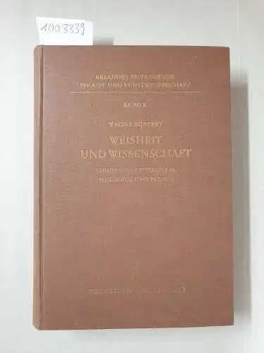 Burkert, Walter: Weisheit und Wissenschaft. Studien zu Pythagoras, Philolaos und Platon
 (= Erlanger Beiträge zur Sprach- und Kunstwissenschaft, Band X). 