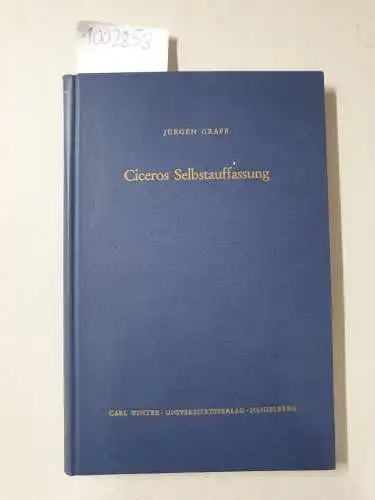 Graff, Jürgen: Ciceros Selbstauffassung
 (= Bibliothek der klassischen Altertumswissenschaften, n.F., 2. Reihe.). 
