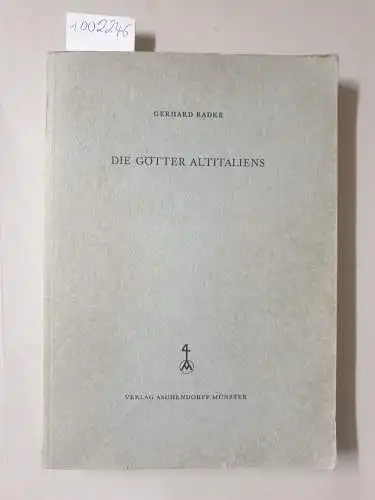 Radke, Gerhard: Die Götter Altitaliens. 