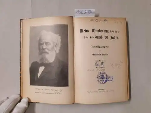 Schmidt, Maximilian: Meine Wanderung  durch 70 Jahre. Autobiographie. Zweiter Teil
 (= Maximilian Schmidt´s Gesammelte Werke Zweiund zwanzigster Band). 