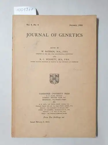 Punnett, R.C. und W. Bateson: Journal of Genetics, Vol. 4, no.3, January 1915. 