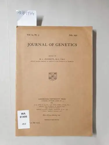 Punnett, R.C: Journal of Genetics, Vol. 24, no.3, July 1931. 