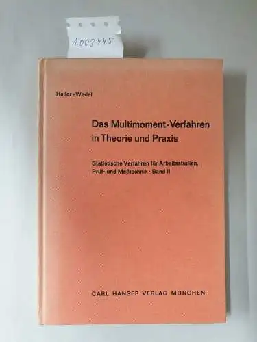 Haller-Wedel, Ernst: Multimoment-Aufnahmen in Theorie und Praxis. 