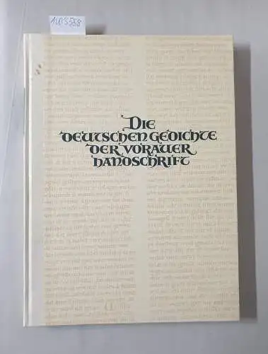 Polheim, Karl Konrad: Die deutschen Gedichte der Vorauer Handschrift. Kodex 276 - II. Teil. 