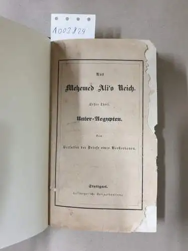 Pückler-Muskau, Hermann von: Aus Mehemed Ali's Reich Teil 1: Unter-Aegypten. 