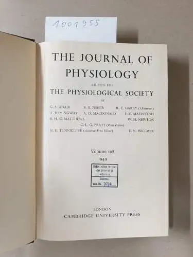 Adair, G. S: The Journal of Physiology, Volume 108. 