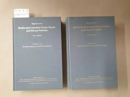 Schröder, Edward und Gustav Roethe: Regesten zum Briefwechsel zwischen Gustav Roethe und Edward Schröder: Zwei Teilbände (= Veröffentlichungen des Max-Planck-Instituts für Geschichte, Band 237). 