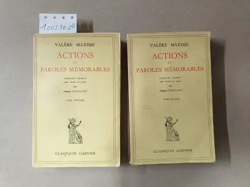 Maxime, Valère: Actions et Paroles Mémorables. Tome Premier + Second. 