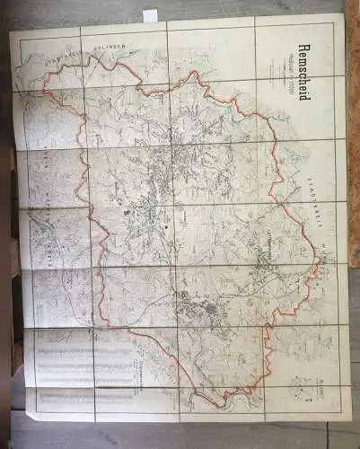 Landkarte: Landkarte Stadt Remscheid, 1 : 10000, Rd. Lennep Maßstab 1:5000 
 angefertigt 1940 Stadtvermessungamt. 