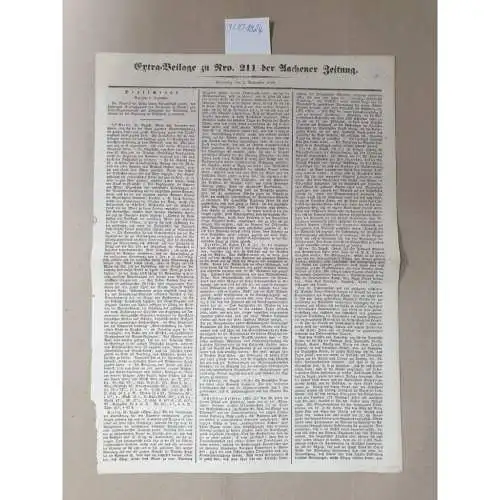 Aachener Zeitung: Extra-Beilage zu Nro. 211 der Aachener Zeitung: Sonntag , den 2. September 1849. 