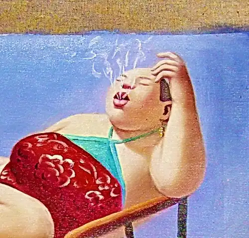Malerei Surrealismus Ölgemälde geile raucherin
