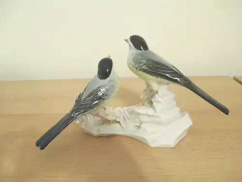 Karl Ens Volkstedt Porzellan Figur 2 Vögel Bachstelzen
