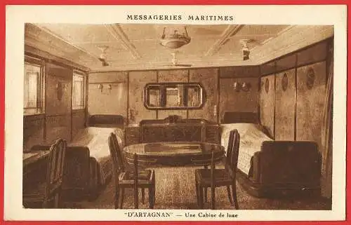 [Ansichtskarte] Transatlantikliner " D'Artagnan " - Cie des Messageries Maritimes - Luxuskabine ( Cabine de luxe ). 