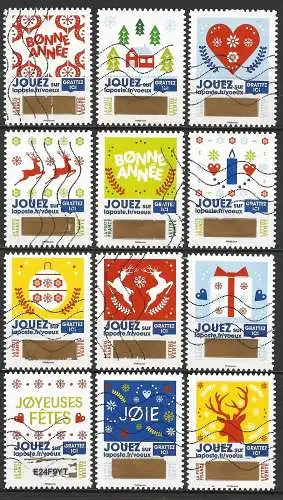 Frankreich (France) 2018 - Mi 7195/7206 - YT Ad 1641/52 -  Briefmarken von Wünsche ( Timbres de vœux - Greeting stamps  ) Komplette serie