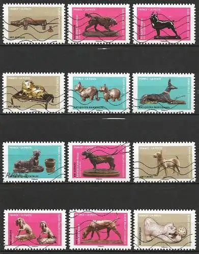 Frankreich (France) 2018 - Mi 7088/99 - YT Ad 1516/27 - Der Hund in der Kunst ( Chien dans l'Art - dog in the Art ) Complette Serie