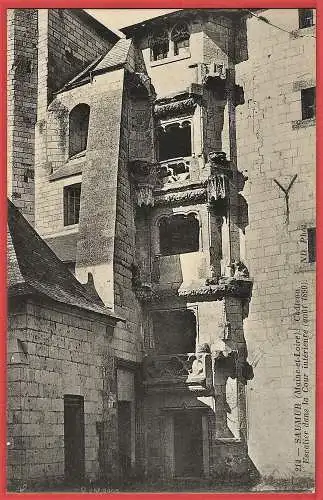 [Ansichtskarte] Maine-et-Loire : Saumur,  das Schlosstreppe ( Escaliers du Château - Stairs of Castle ). 