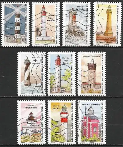 Frankreich (France) 2020 – Mi 7652/61 - YT Ad1898/908 - Leuchttürme ( Phares - Lighthouses )