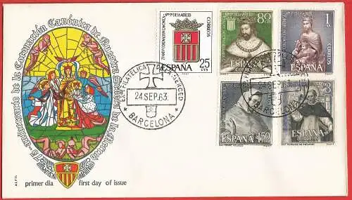 Spanien (Espagne) FDC 1963 - Krönung Unserer Lieben Frau der Barmherzigkeit