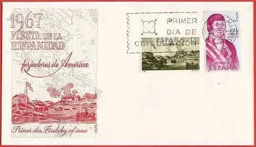 Spanien (Espagne) FDC 1967 - Mi 1713/14 - YT 1480/81 - Die Eroberer des Amerika ( Conquistadors - The conquerors of America ) 