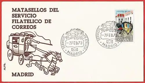 Spanien (Espagne) FDC 1961 - Mi 1395 - YT 1171 - Postkutsche ( Diligence - Stagecoach ) 