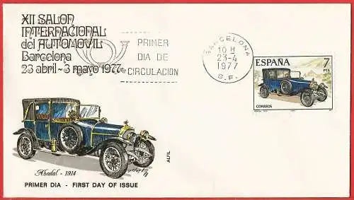 Spanien (Espagne) FDC 1977 - Mi 2298 - YT 2051 - Wagen Abadal ( Voiture - Car ) 