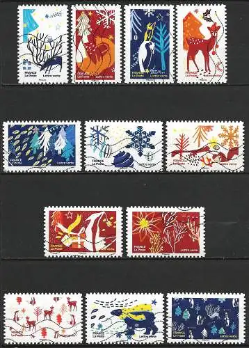 Frankreich 2021 - Mi 8059/70 - YT Ad 2061/72 - Weihnachten - Komplette Serie