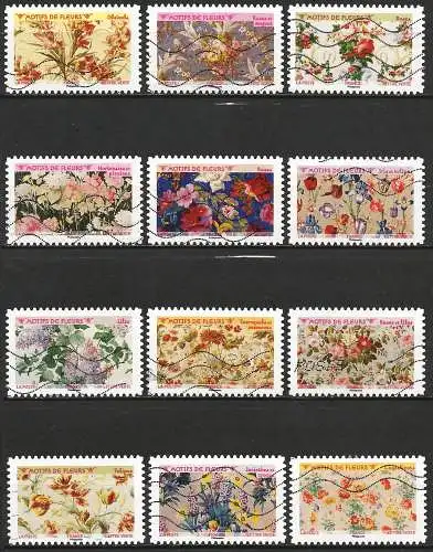 Frankreich 2021 - Mi 7887/98 - YT Ad 1989/2000 - Blumenmuster - Komplette Serie