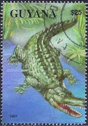 Guyane (Guyane) 1993 - Mi 4154 - YT xxx - Prähistorische Fauna : Krokodil ( Crocodile )