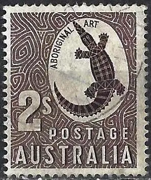 Australien 1948 - Mi 186 - YT 160 - Kunst der Aborigines : Krokodil 