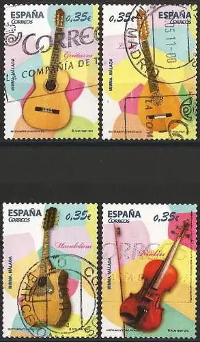 Spanien (Espagne) 2011 – Mi 4579/82 - YT 4284/87 - Musikinstrumente ( Instruments de musique - Musical instruments ) Komplette serie