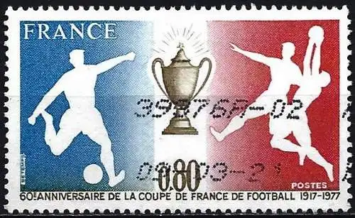 Frankreich (France) 1977 – Mi 2035 - YT 1940 - Französischer Fußballpokal ( Coupe de France de football )